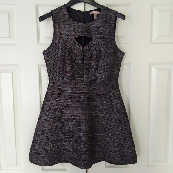 Metallic Key Hole Sparkle A Line Party Dress - Picture 8 of 9